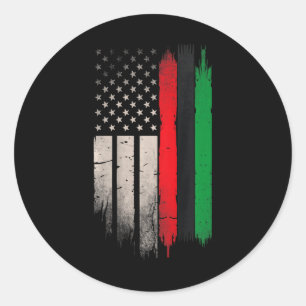 Adesivo Redondo Red Green Black History American African Flag 1