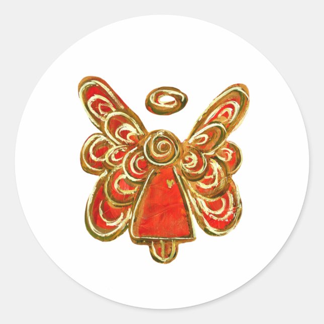 Adesivo Redondo Red Guardian Angel Art Stickers (Frente)