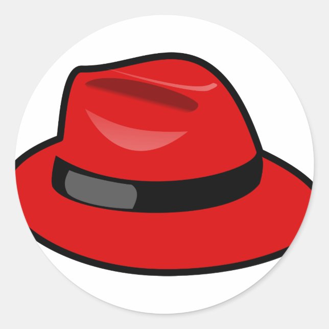 Adesivo Redondo Red Hat Fedora (Frente)