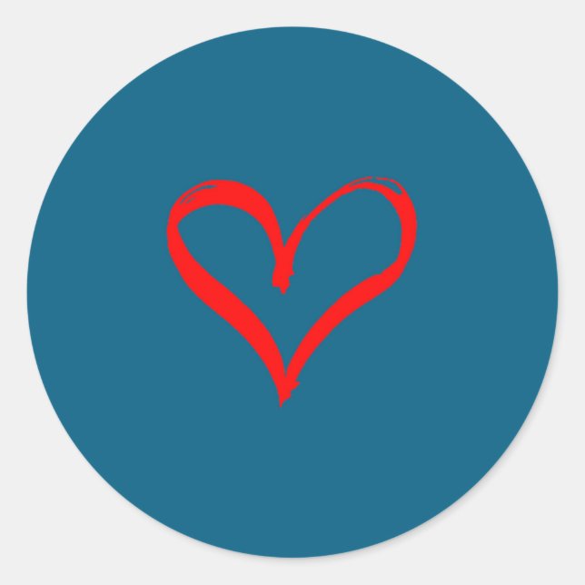 Adesivo Redondo Red Heart Funny Cute Design For Men Women Husband  (Frente)