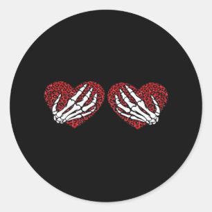 Adesivo Redondo Red Heart Hands Classic