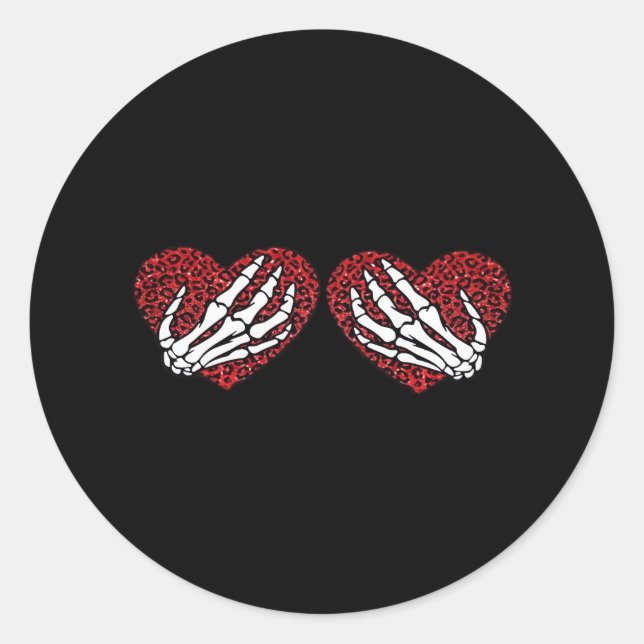Adesivo Redondo Red Heart Hands Classic (Frente)