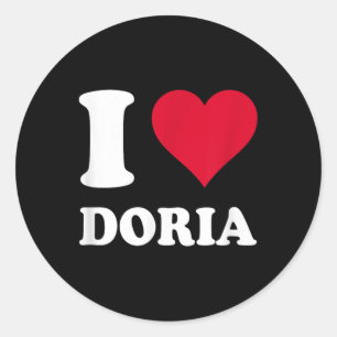 Adesivo Redondo Red Heart I Love Doria