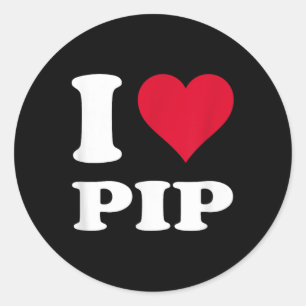 Adesivo Redondo Red Heart I Love Pip