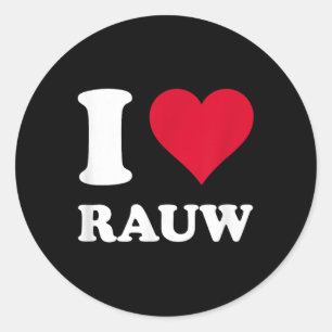 Adesivo Redondo Red Heart I Love Rauw