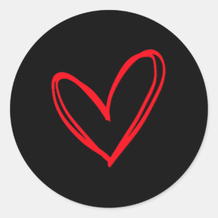 Adesivo Redondo Red Heart Legal Love Hearic Namorados Uni