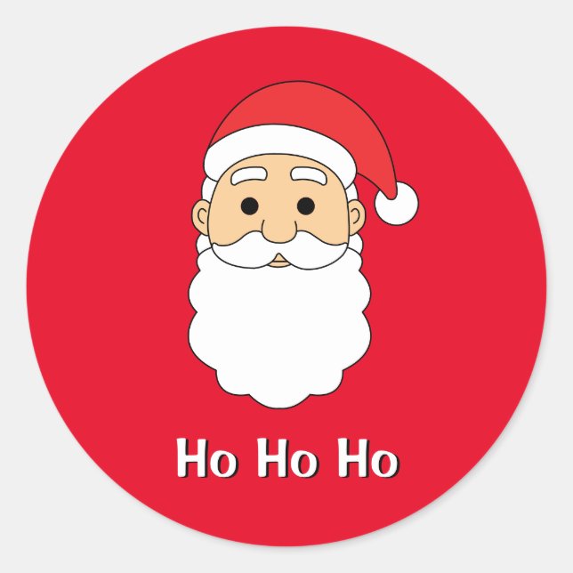 Adesivo Redondo Red Ho Ho Papai Noel Feliz Família de Natal (Frente)