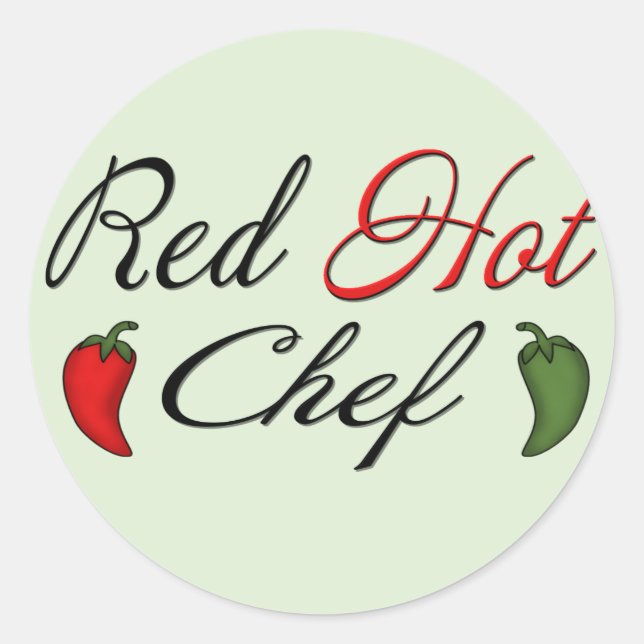 Adesivo Redondo Red Hot Chef (Frente)