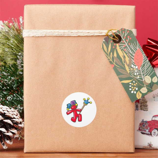 Adesivo Redondo Red Jester Stickers (Criador carregado)