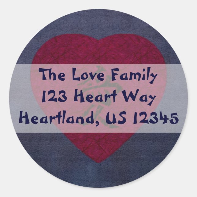 Adesivo Redondo Red Kanji Love Washi Heart (Frente)