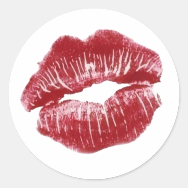 Adesivo Redondo Red Kiss – A Bold Expression of Love (Frente)