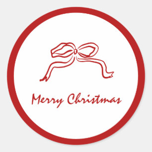 Adesivo Redondo Red Knot Modern Christmas