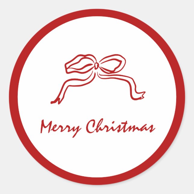 Adesivo Redondo Red Knot Modern Christmas (Frente)