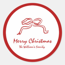 Adesivo Redondo Red Knot Modern Christmas
