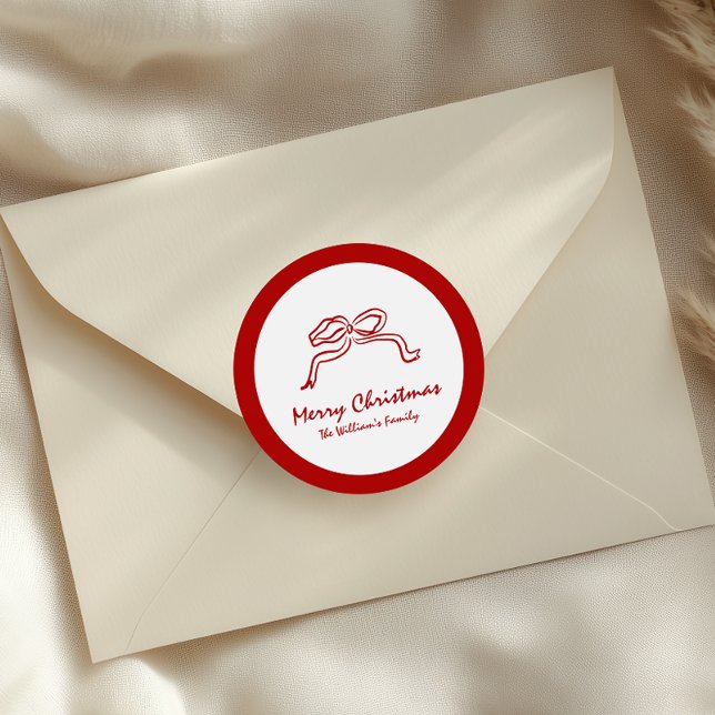 Adesivo Redondo Red Knot Modern Christmas (Criador carregado)