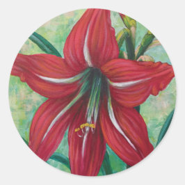 Adesivo Redondo Red Lily Stickers