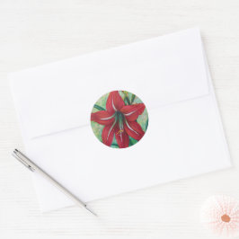 Adesivo Redondo Red Lily Stickers