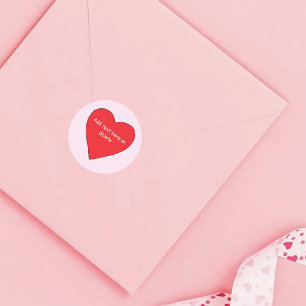 Adesivo Redondo Red Love Heart