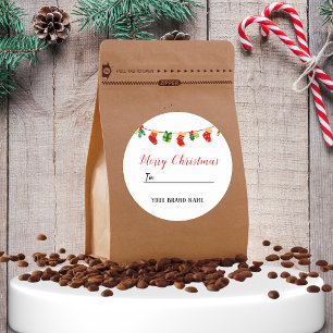 Adesivo Redondo Red Merry Christmas business Sticker