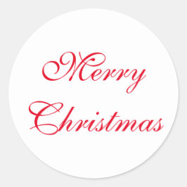 Adesivo Redondo Red Merry Christmas Script | Férias