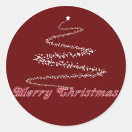 Adesivo Redondo Red Merry Christmas Seal