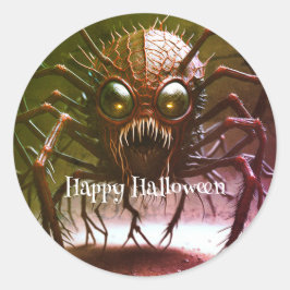 Adesivo Redondo Red Monster Halloween Sticker