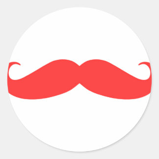 Adesivo Redondo Red Mustache Stache para o Natal