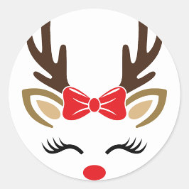 Adesivo Redondo Red Nose Reindeer
