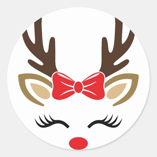 Adesivo Redondo Red Nose Reindeer (Available in a matte or glossy finish
Choose between 7 different shapes)