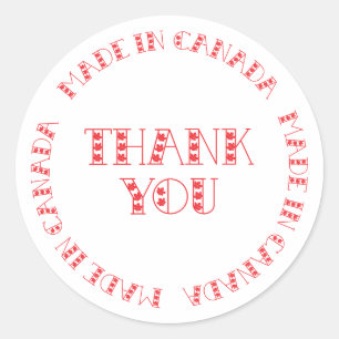 Adesivo Redondo Red Obrigado Fez No Canadá