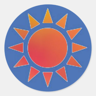 Adesivo Redondo Red Orange Sun Sticker