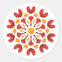 Adesivo Redondo Red Orange Yellow Flower Arabe Night Quinceañera