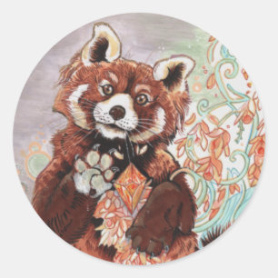 Adesivo Redondo Red Panada Crystaline Vibes Art