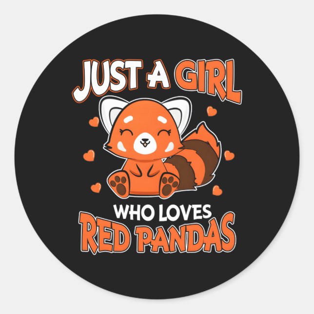 Adesivo Redondo Red Panda Apenas Um Que Ama Pandas Vermelhas (Frente)