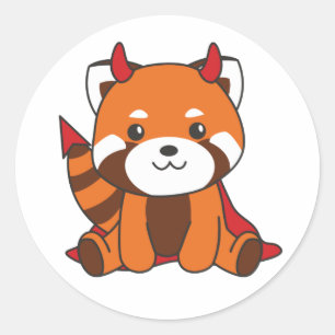 Adesivo Redondo Red Panda Halloween - Corda de Bruxa do Diabo