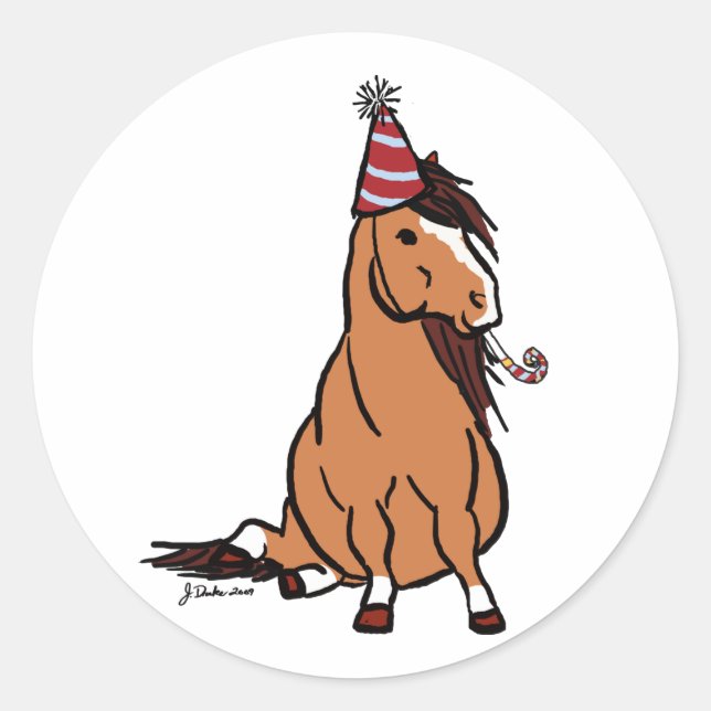 Adesivo Redondo Red Party Pony (Frente)