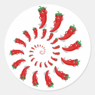Adesivo Redondo Red Pepper Diva Spiral