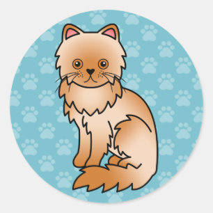 Adesivo Redondo Red Persian Cat