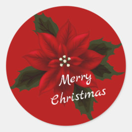 Adesivo Redondo Red. Poinsettia Natal