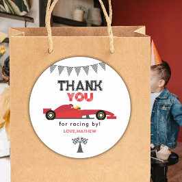 Adesivo Redondo Red Race Car Birthday Any Birthday Party 