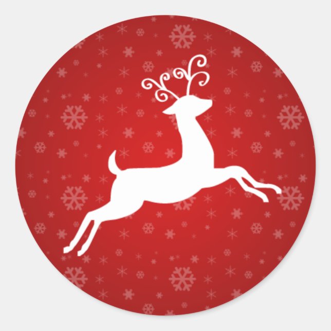 Adesivo Redondo Red Reindeer Stickers (Frente)