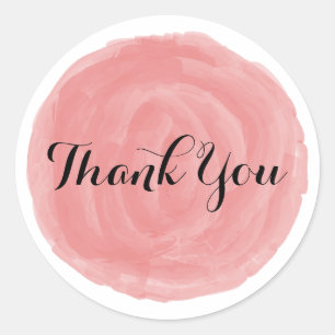 Adesivo Redondo Red Round Watercolor Obrigado Stickers