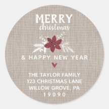 Red Rustic Felry Endereço de devolução de Natal