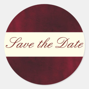 Adesivo Redondo Red Save the Date Sticker/Seal
