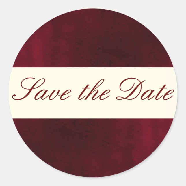 Adesivo Redondo Red Save the Date Sticker/Seal (Frente)