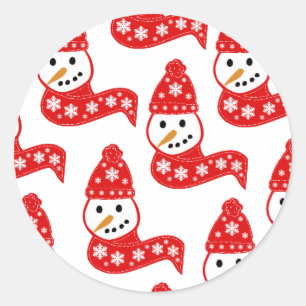 Adesivo Redondo Red Snowmen Escarpagem Stickers