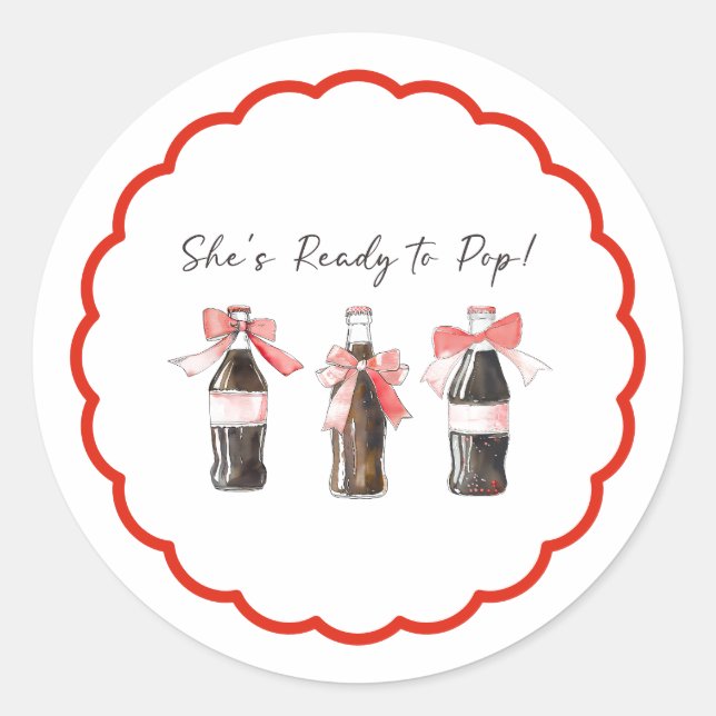 Adesivo Redondo Red Soda Baby Ready to POP Round Sticker (Frente)