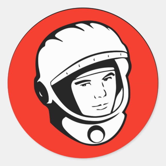 Adesivo Redondo Red Soviet Cosmonaut Sticker (Frente)