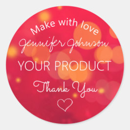 Adesivo Redondo Red Sparkle