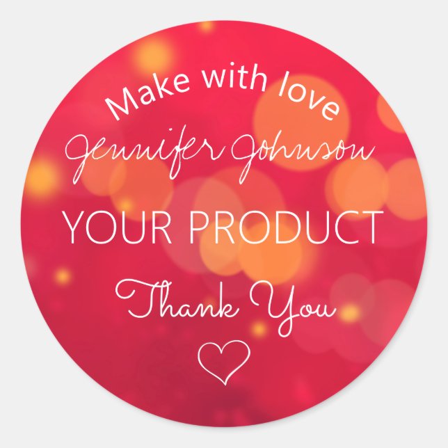 Adesivo Redondo Red Sparkle (Frente)